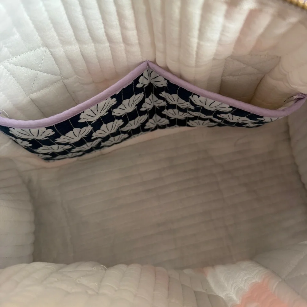 Sara Fitz Lobster & Shell Print Barrel Shaped Tote Bag - Picture 9 of 16